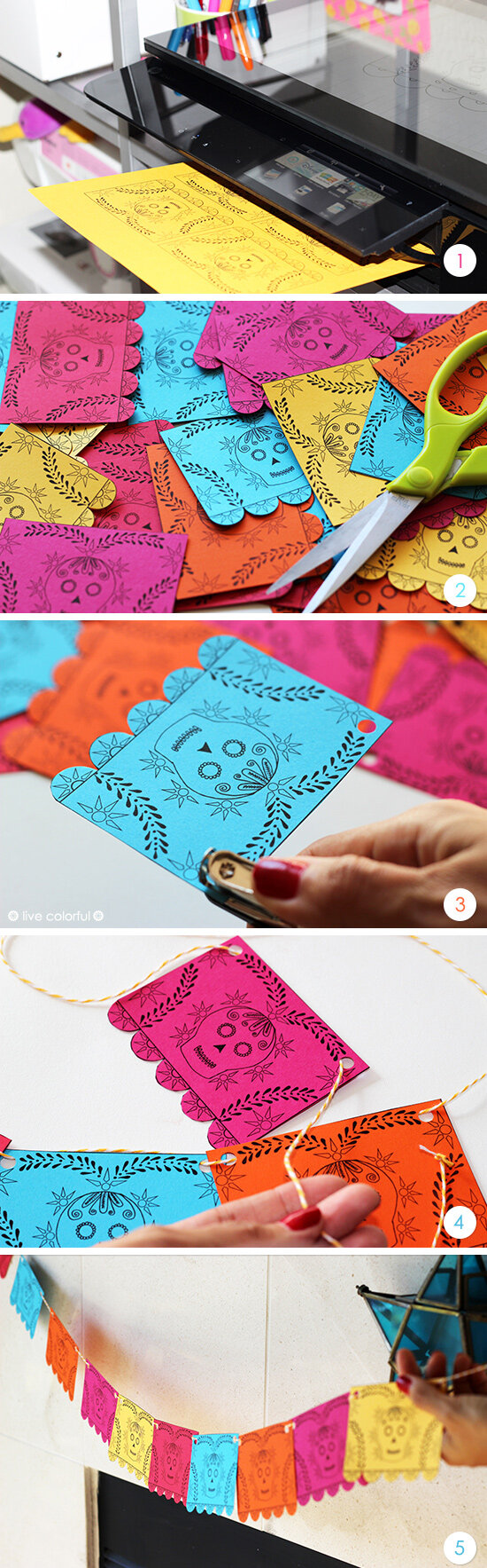 Free printable mini papel picado â live colorful