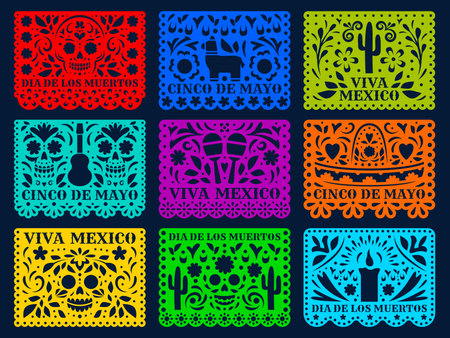 Papel picado designs stock vector illustration and royalty free papel picado designs clipart