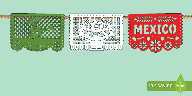 Banderines papel picado de mãxi teacher made