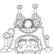 Mexican day of death altar coloring pages
