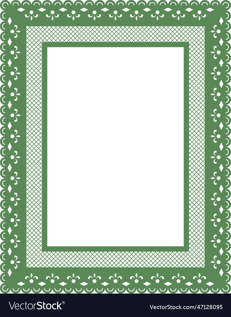 Papel picado template cut out design with empty vector image