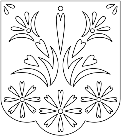 Simple papel picado coloring page free printable coloring pages