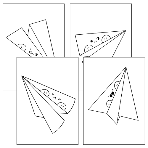 Paper airplane activity bundle coloring page color by number dot to dot made by teachers