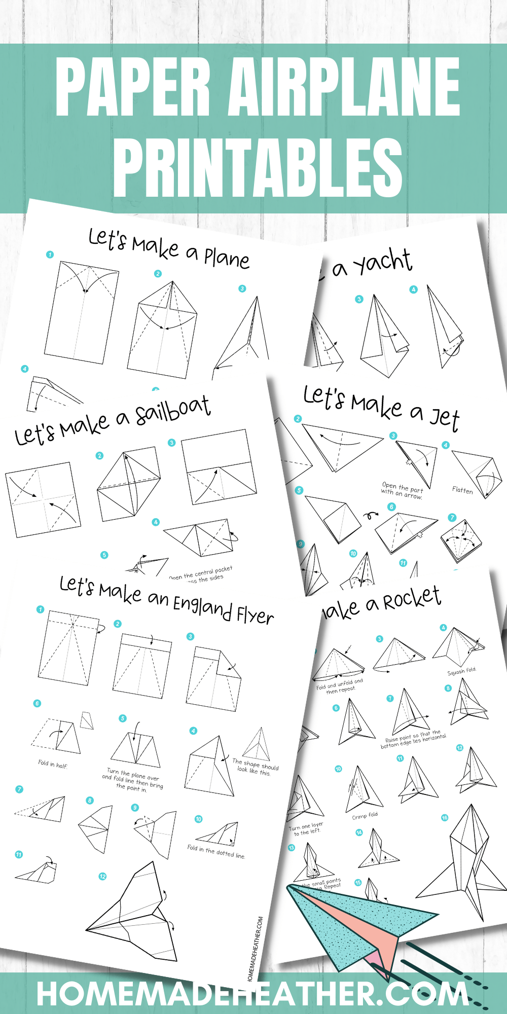 Free paper airplane printables homemade heather