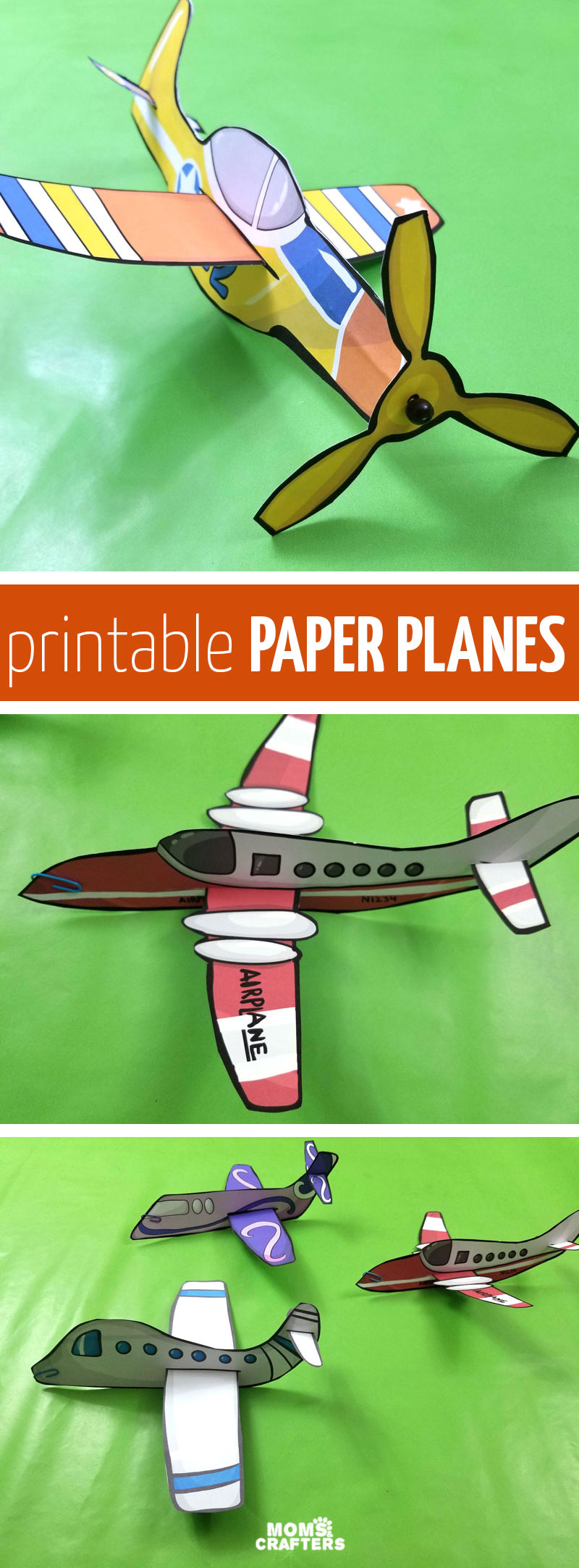 Easy paper airplane templates to print color craft and fly