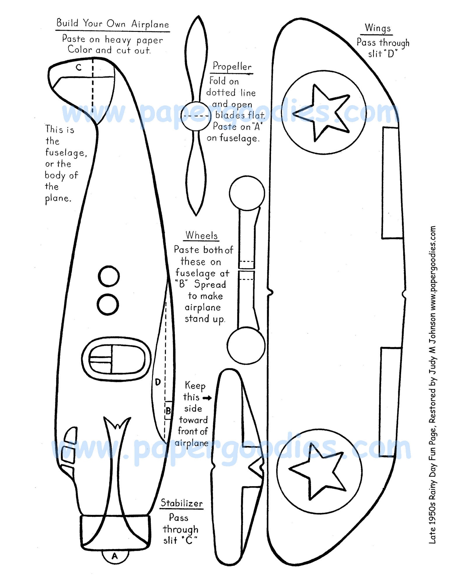 Instant printable download airplanes to color
