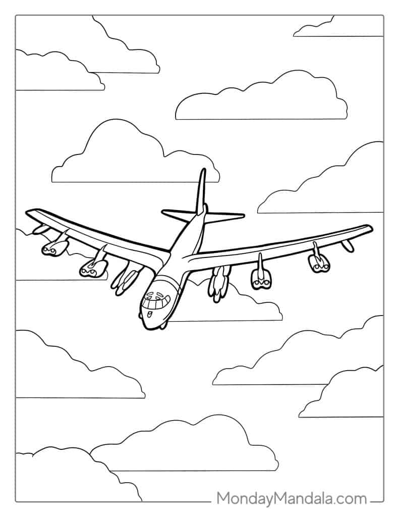 Airplane coloring pages free pdf printables