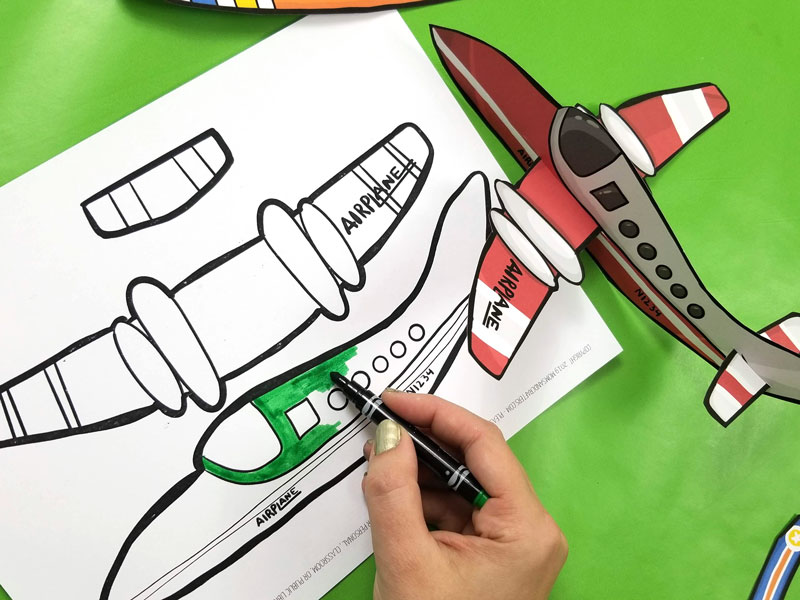 Easy paper airplane templates to print color craft and fly
