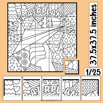 Paper airplane craft template bulletin board coloring collaborative math poster