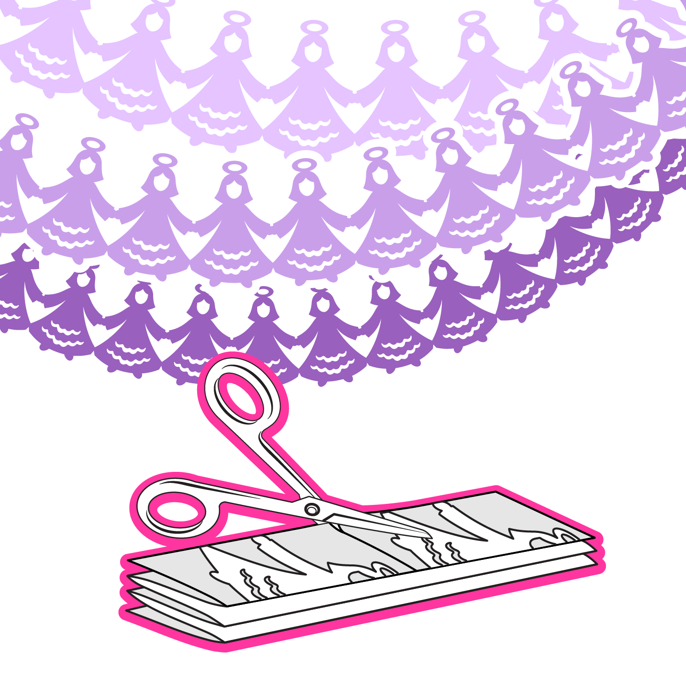 Angel paper chain double free printable papercraft templates