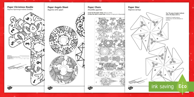 Mindfulness christmas derations louring page englishgreek