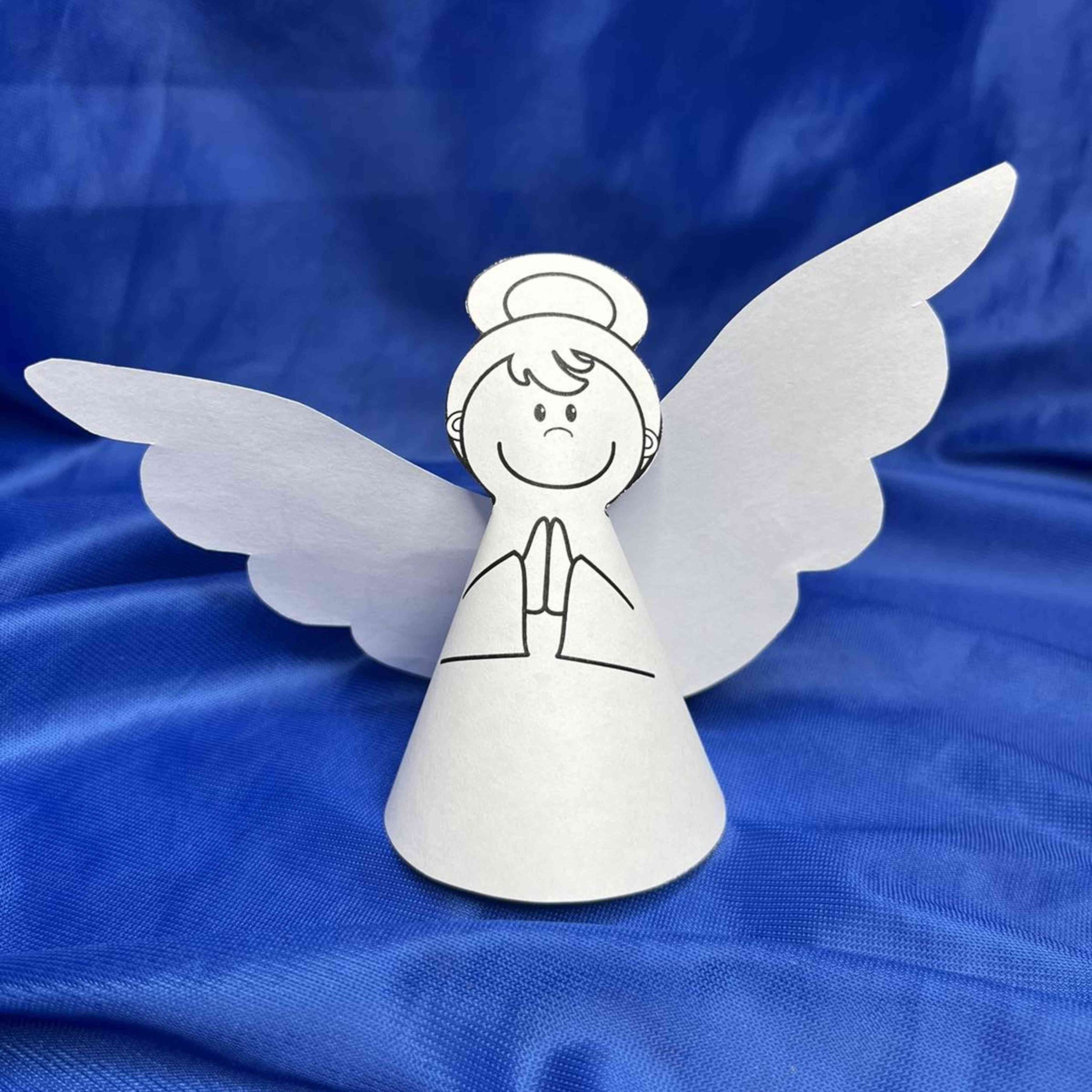 Paper angel printable coloring craft for children paper angel download made by teachers