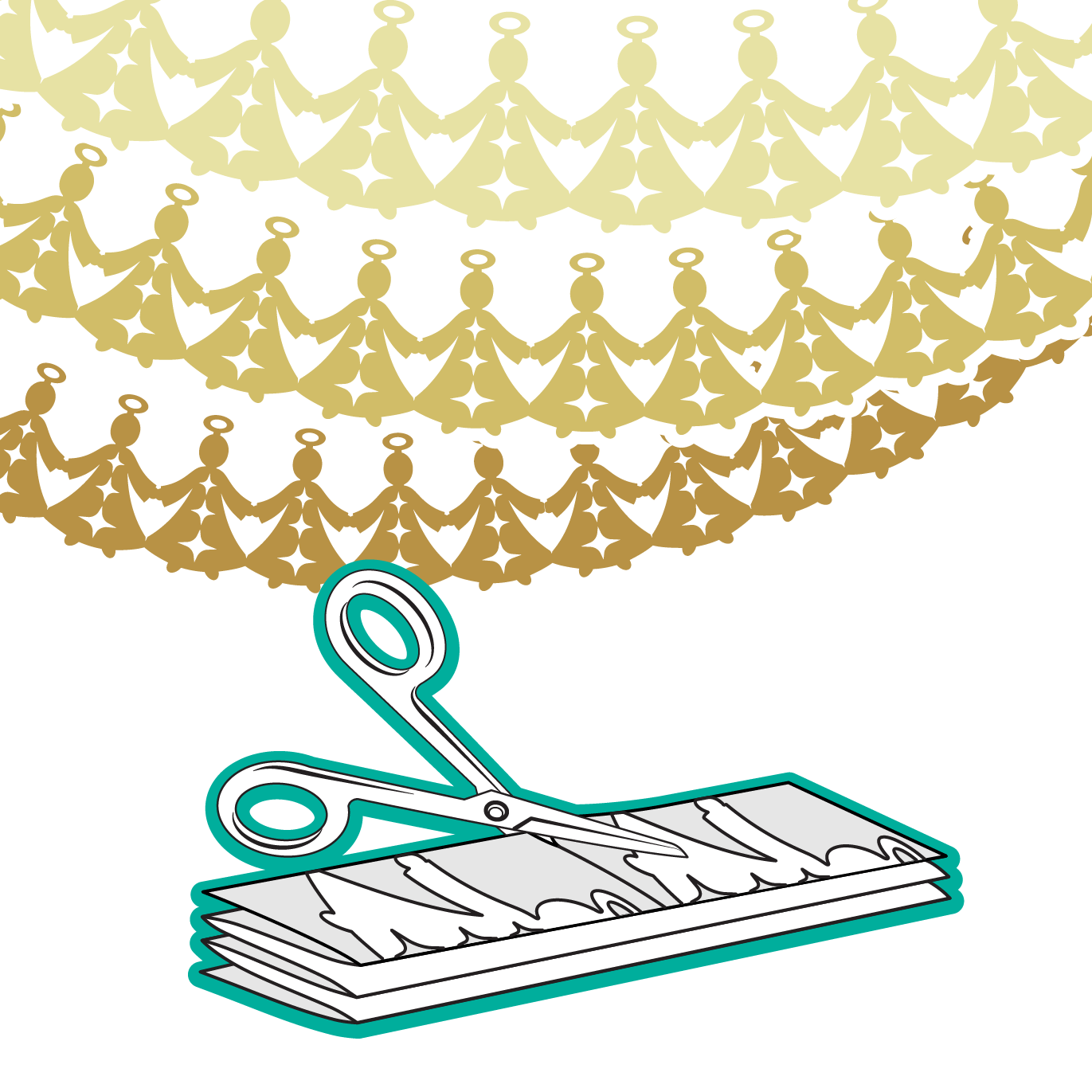 Angel paper chain double free printable papercraft templates
