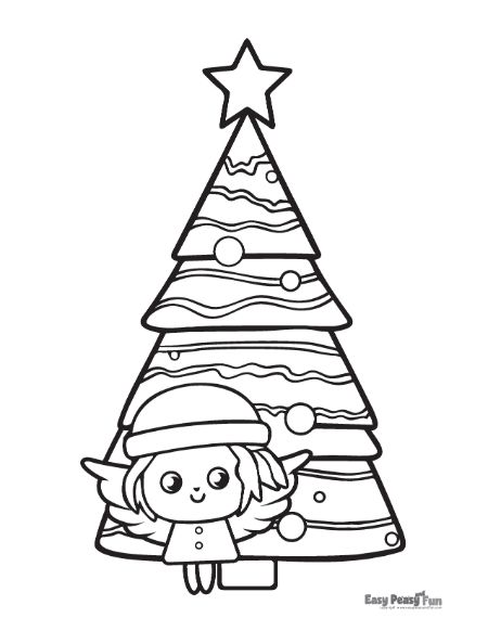 Printable christmas tree coloring pages