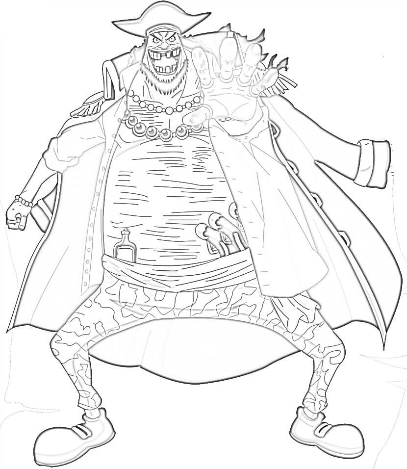 Blackbeard one piece coloring page