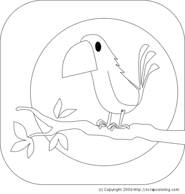 Paper bird coloring page