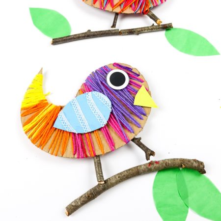 Yarn wrapped bird craft