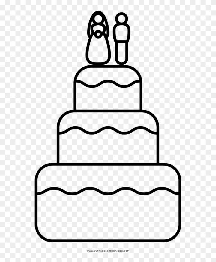 Free wedding cake coloring page