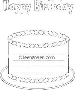 Happy birthday cake shape paper with lines