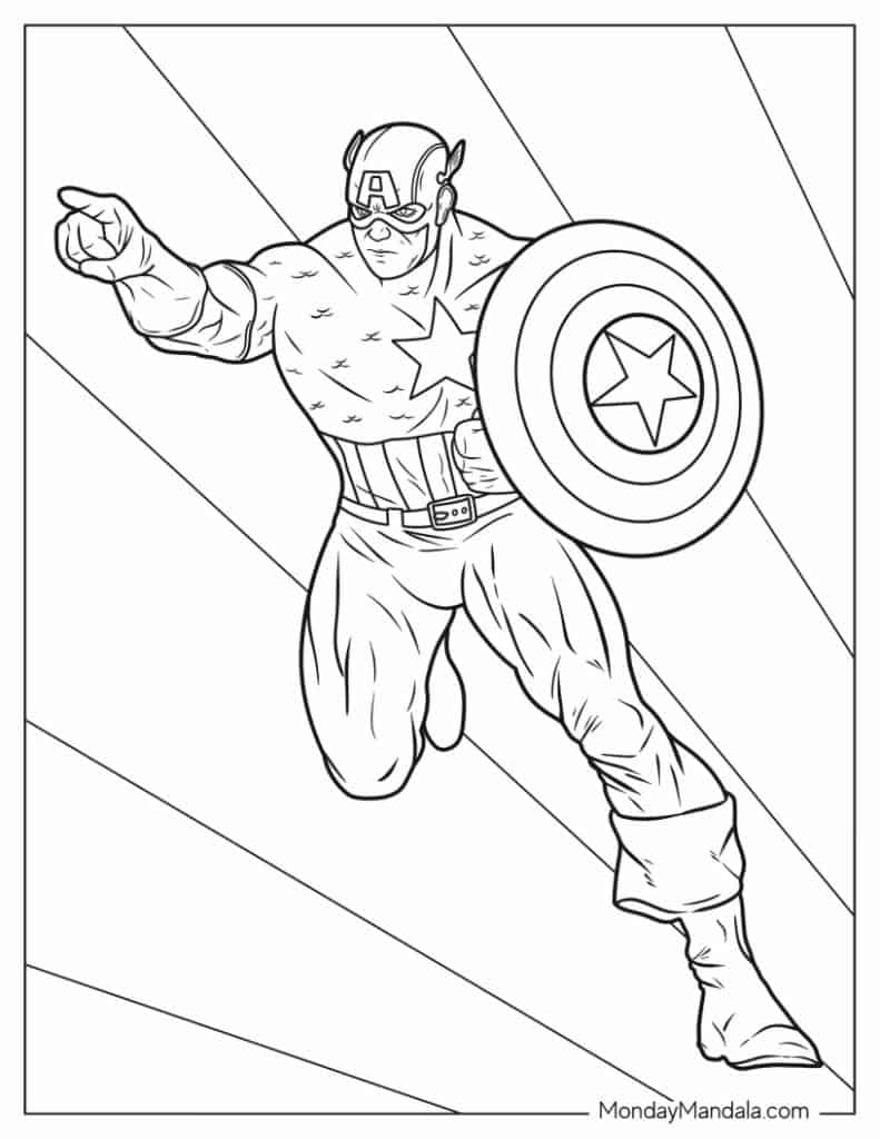 Captain america coloring pages free pdf printables