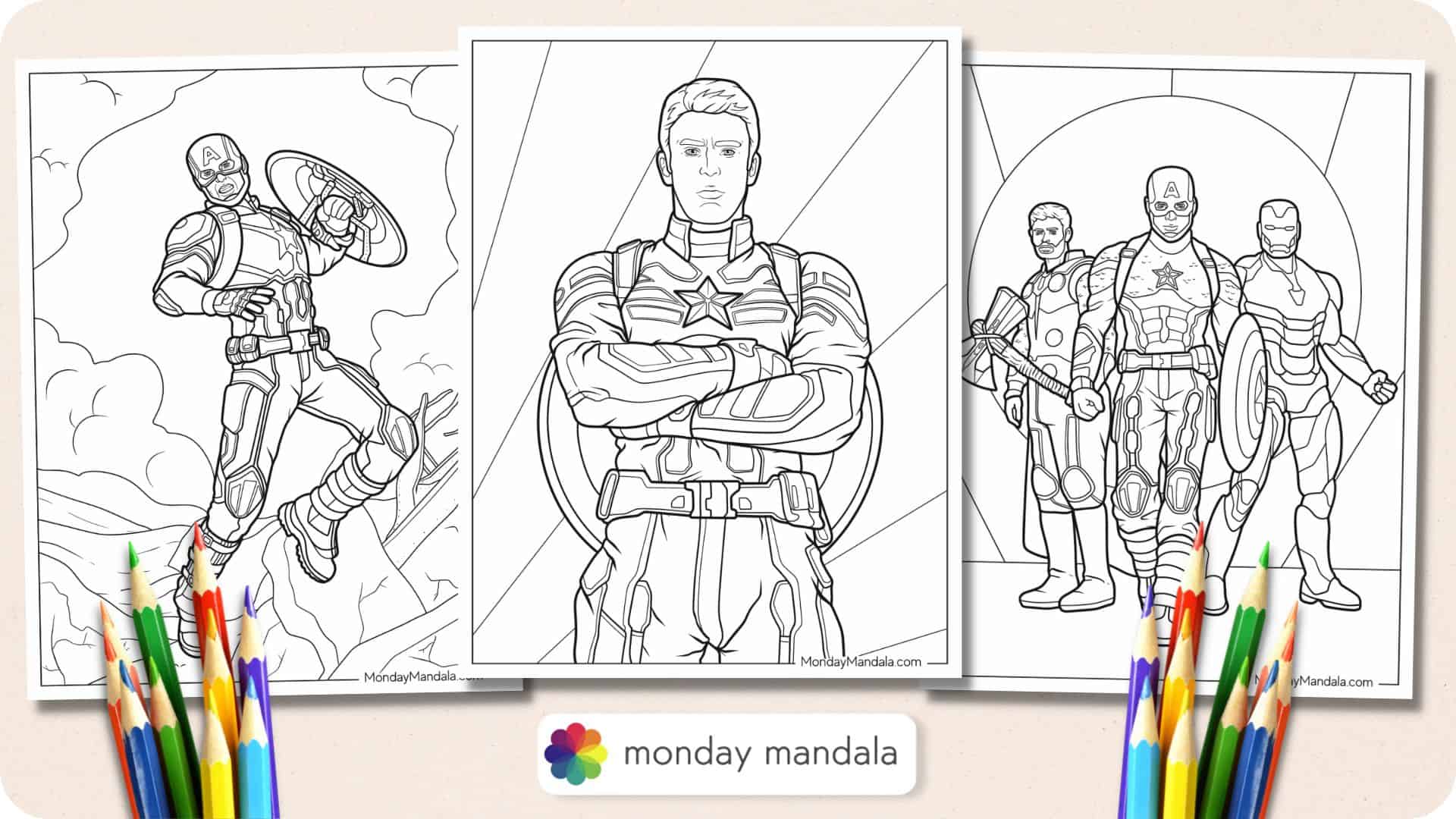 Captain america coloring pages free pdf printables