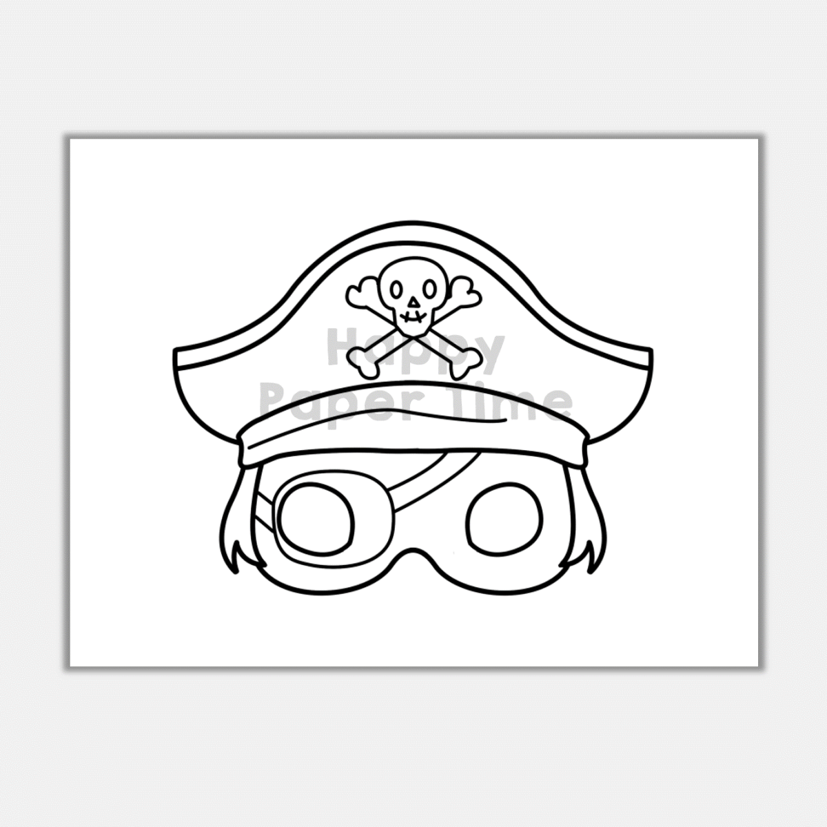 Pirate paper mask printable coloring craft activity play costume captain made by teachers