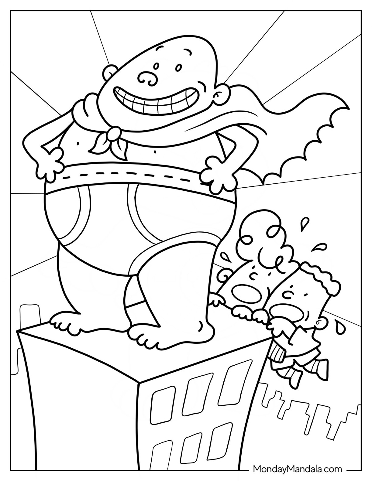 Captain underpants coloring pages free pdf printables