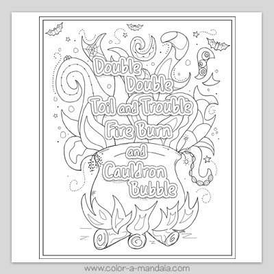 Halloween double double coloring page