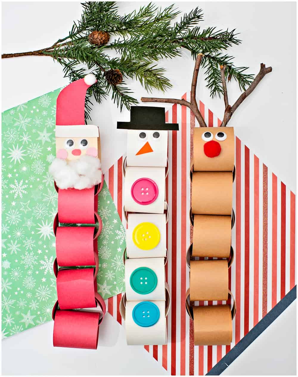 Cute and easy christmas paper chain garland craft