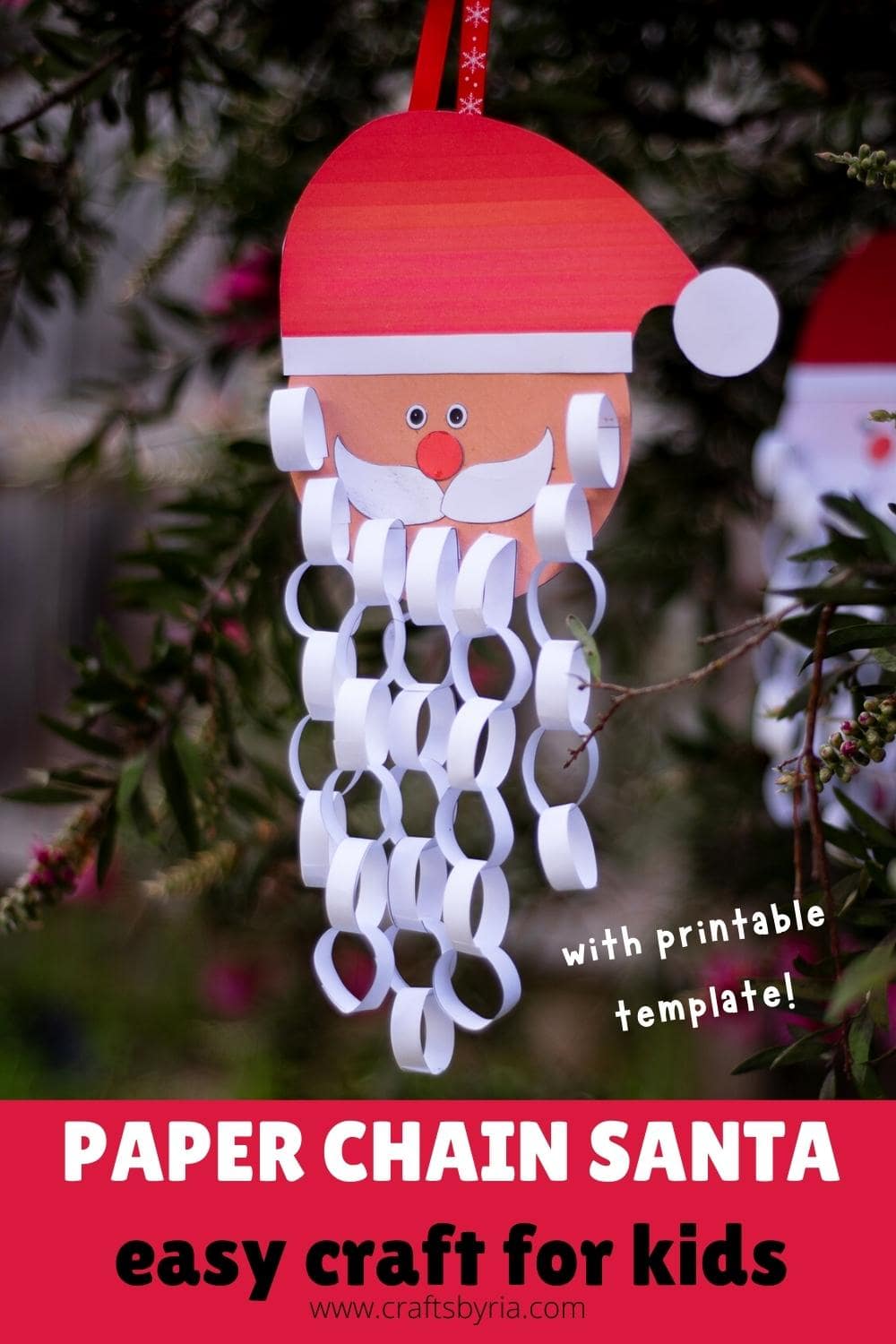 Paper chain beard santa craft printable template