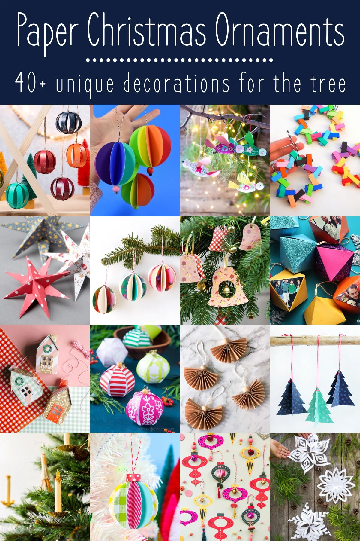 Paper christmas ornaments for the tree