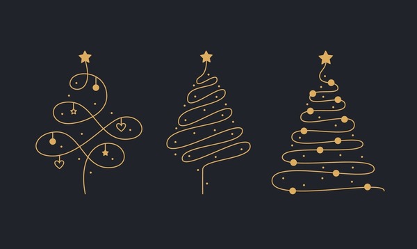 Thousand christmas tree outline royalty