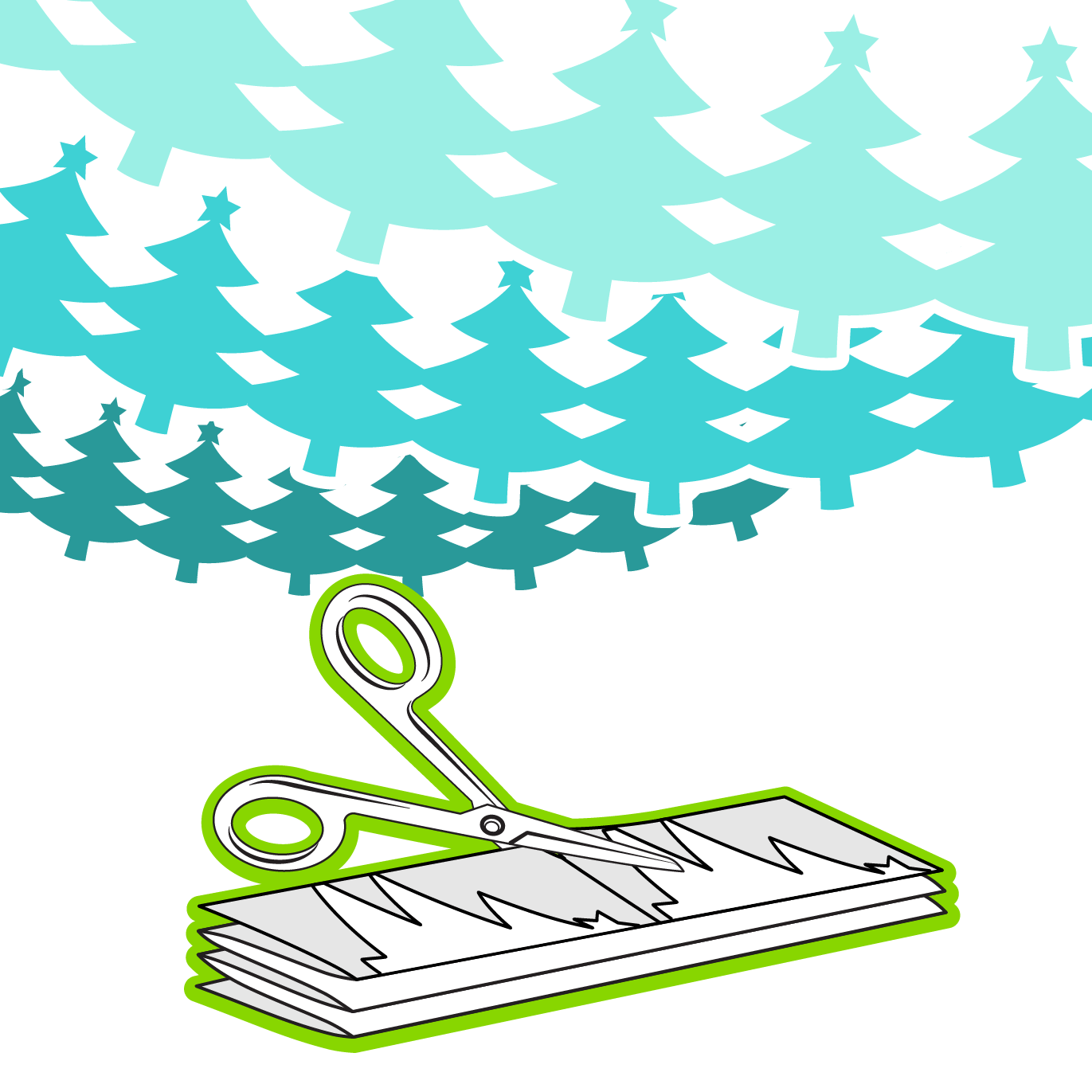 Christmas tree paper chain double free printable papercraft templates