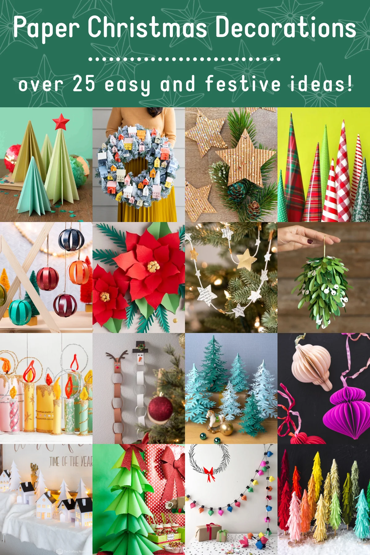 Paper christmas decorations for a holiday home