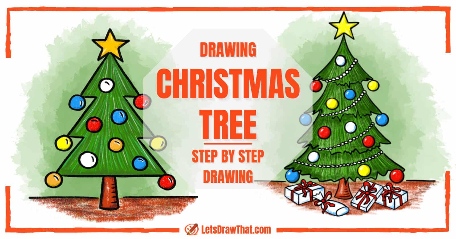 Christmas tree drawing from easy to awesome