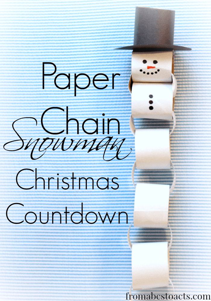 Paper chain snowman christmas countdown