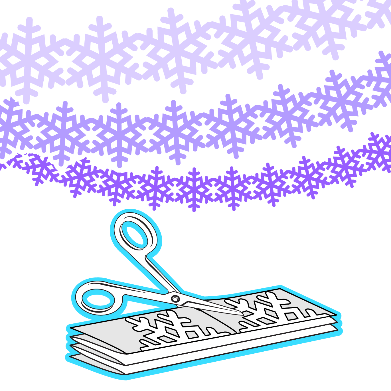 Snowflake paper chain double free printable papercraft templates