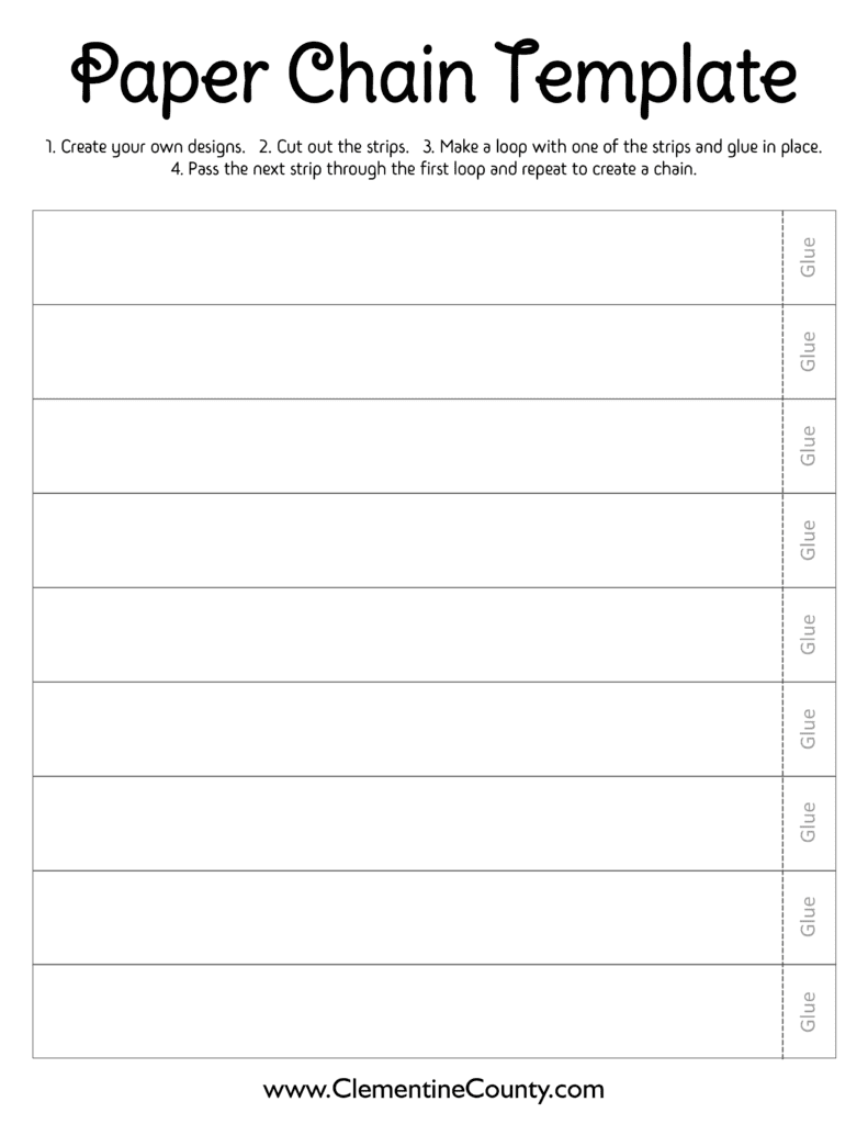 Free printable christmas chains to color clementine county