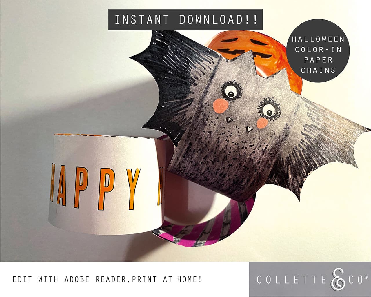 Halloween paper chains printable collette co