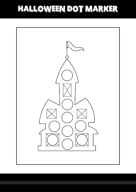 Premium vector halloween dot marker coloring page for kids line art coloring page design for kids