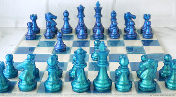 Resin chess set artsy