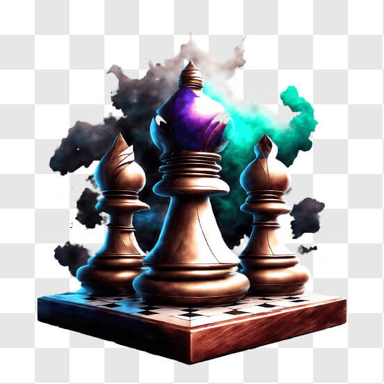 Download chess board with king and queen pieces png online
