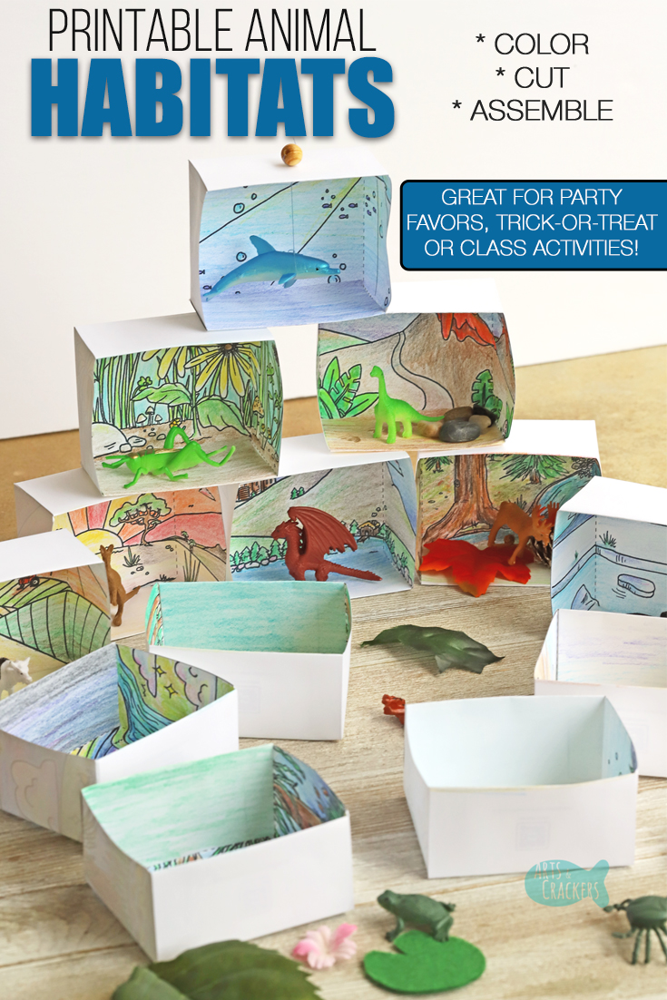 Printable d box diorama â animal habitat craft
