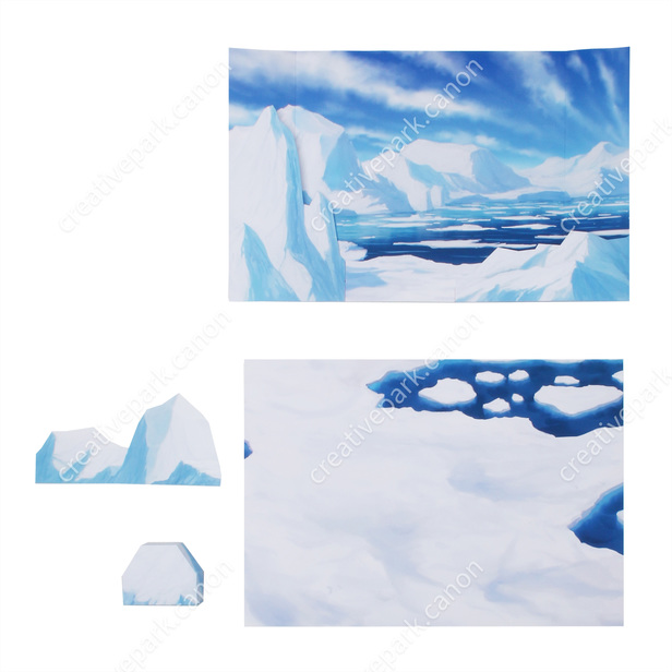 Diorama arctic and antarctic glacier