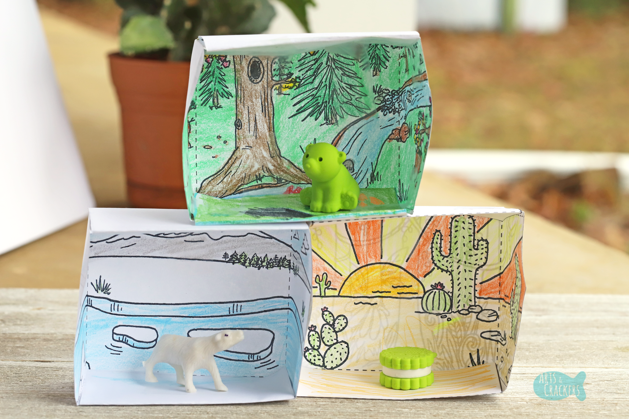 Printable d box diorama â animal habitat craft