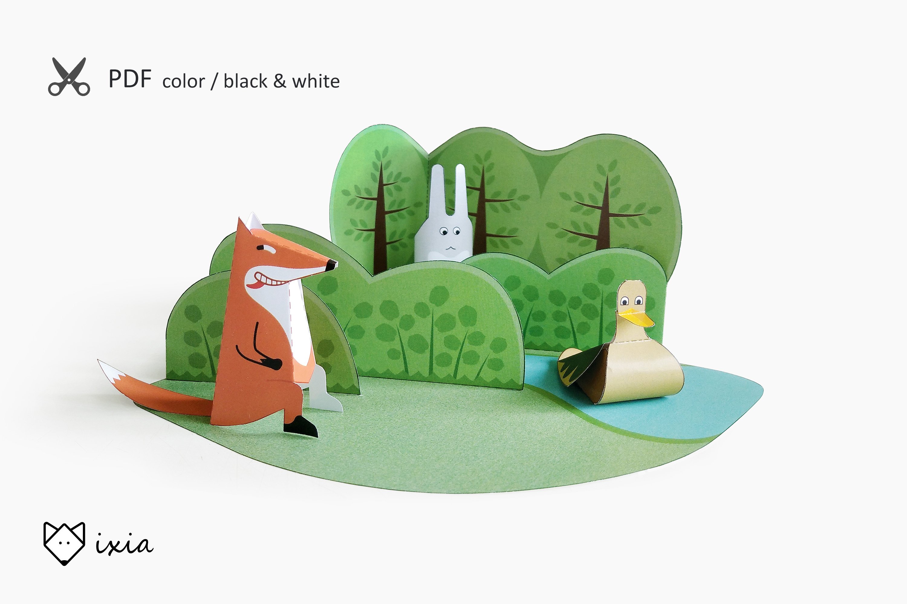 Forest paper diorama