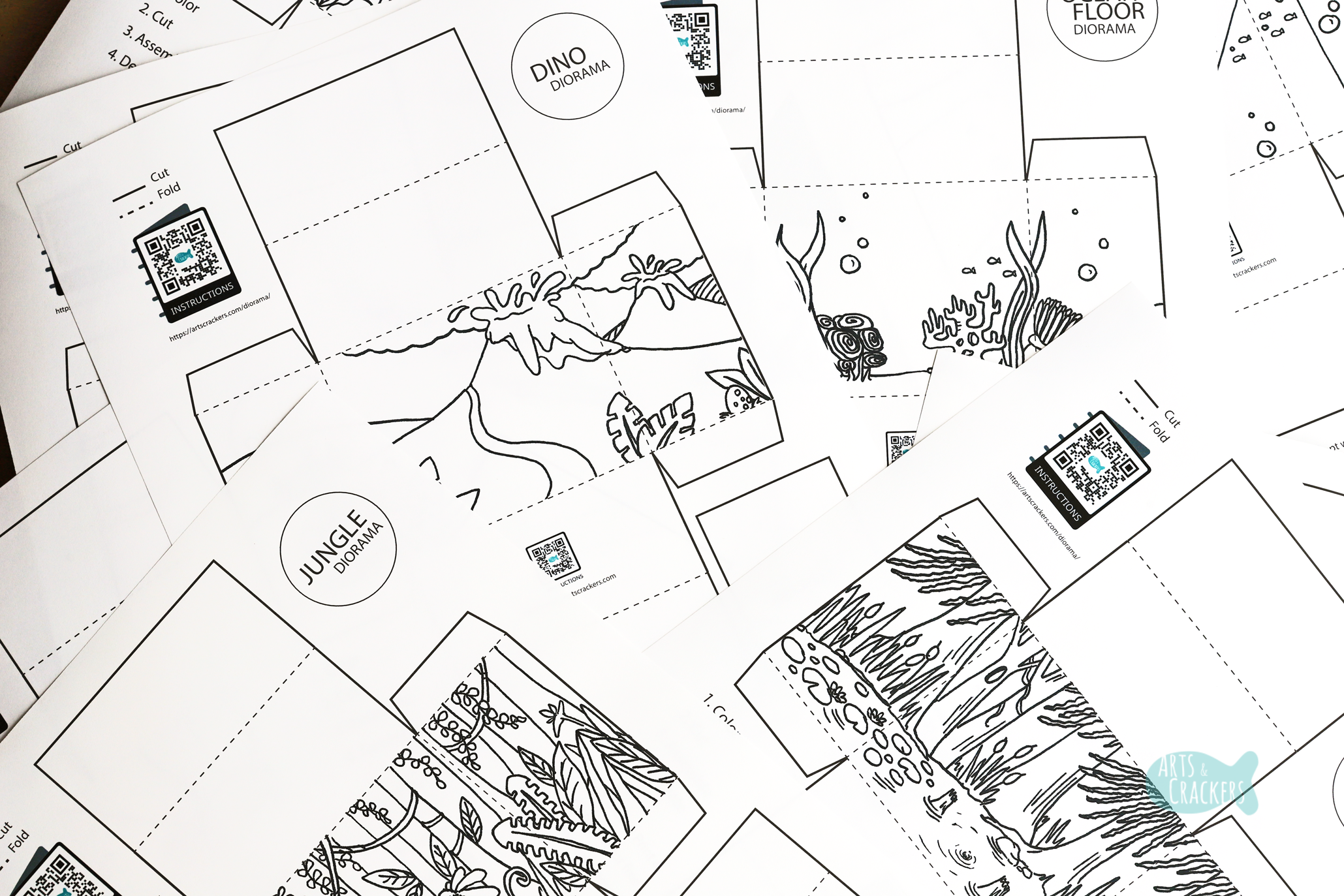 Printable d box diorama â animal habitat craft