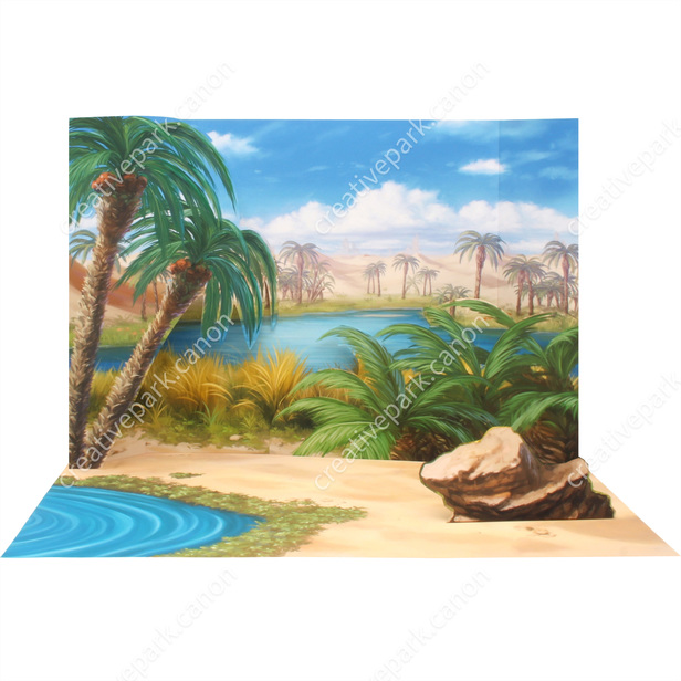 Diorama africa oasis desert
