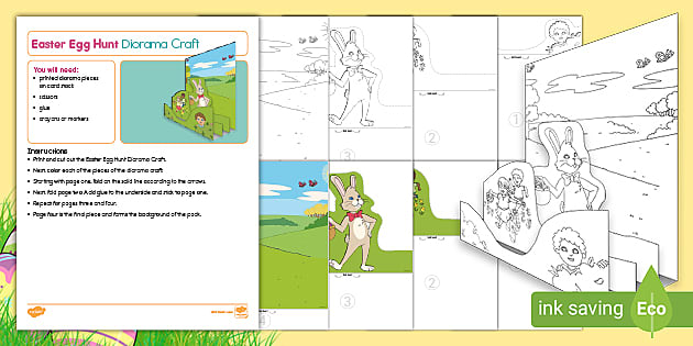 Easter diorama craft printables usa