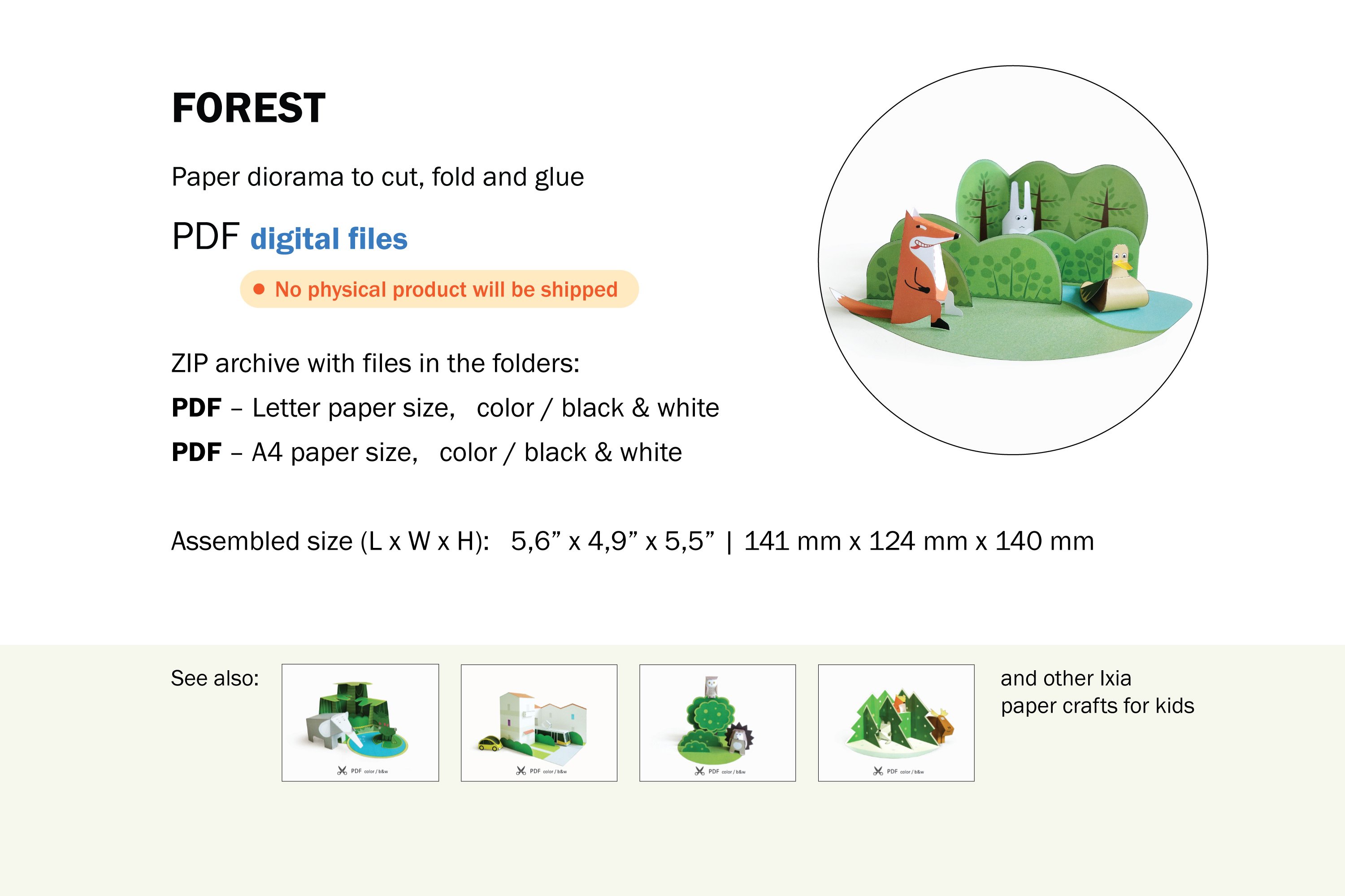 Forest paper diorama